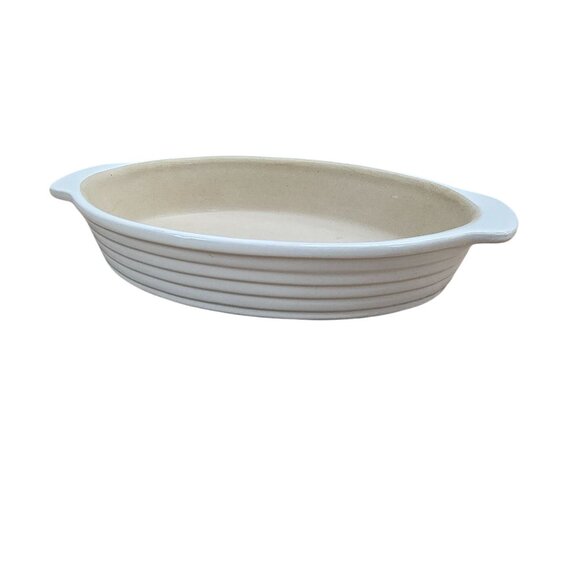Pampered Chef Small Oval Baker Stoneware Cream USA - Picture 1 of 6